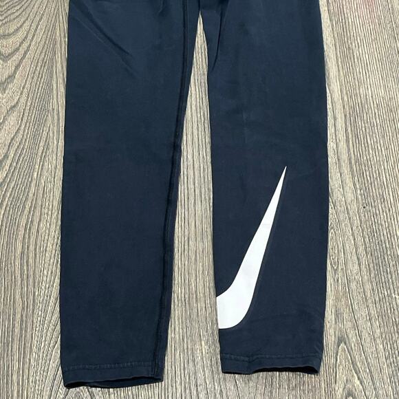 Nike Girls Youth Mid Rise Elastic Waist Pull-On Swoosh Print Logo Black Size L - Picture 8 of 9